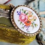 Art nouveau enamel enamel medallion pendant Kollmar & Jourdan pforzheim signed Art Nouveau flowers bouquet pendant cottage antique