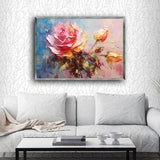 Pink Roses Painting, Floral Art, Romantic Bouquet, Flower Painting, Delicate Blooms, Botanical Art, Nature Inspired, Elegance, Floral Decor