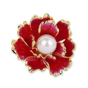 Rich Peony Brooch Gold Alloy High-End Noble Corsage Flower New Peony