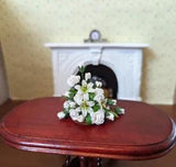 dolls house flowers 1.12th scale hand arranged lily table arrangement wood base