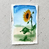 Sunflower painting Flowers watercolor Original Small flowers painting