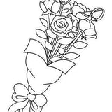 Rose Bouquet Coloring Page