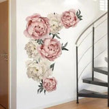 Peony Rose Wall Sticker Flower Wallpaper Detachable Wall Decals Home Mural Decal