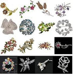 Wholesale Bulk Lot 6 Brooch Pins Flower Blossom Victorian Art Nouveau Style NEW