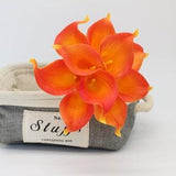 Orange Flowers Bridal Bouquet Flowers Calla Lily Bouquet Real Touch Calla Lilies Burnt Orange Flowers For Wedding Centerpieces MTL-FLN023