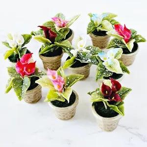 Handmade Calla Lily Flower Pot Miniatures Fairy Garden Decor 5Pc Set