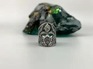 Fleur-de-lis Silver Ring, Sterling silver French Lily, Gothic jewelry for her