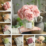 1 Bouquet Artificial Fake Peony Home Decor Silk Flower Bridal Hydrangea Wedding