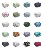 Ambesonne Flower Concept Ottoman Cover 2 Piece Slipcover Set and Ruffle Skirt