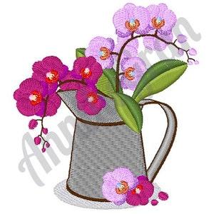 Pitcher Plant Orchid Pattern. Machine Embroidery Design. Orchid Embroidery. Orchid Flower Pattern. Flower Embroidery. Floral Design