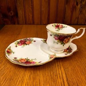 Royal Albert, Old Country Roses, Tennis Set, Snack Set with Teacup and Saucer, OCR
