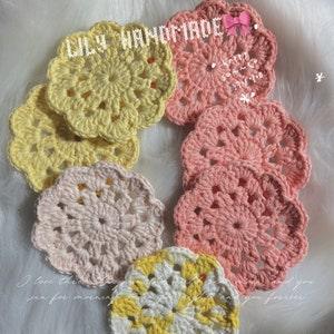 Lily's Handmade - 100%Cotton  Yarn- Cotton Coaster- Flower cup mat-Flower Shaper- Crochet