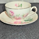 BN6 -  22kt Gold Border TEACUP & SAUCER Rose Bouquet England Fine Bone China Collectible Teacup Red Rose Tea Tetley Herbal Tea Natural Tea