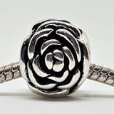 Silver Rose Charm for European Bracelets