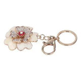 Peony Flower Keychain Smoother Surfaces Metal Car Keychain For Bag Pendant SPM
