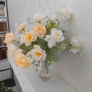 Bobo Peony Flower Simulation Silk Bouquet, Handmade Flowers, Faux Flowers, Home Decor, Wedding Flower Arrangements, Gifts For Her