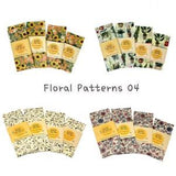 Floral Patterns Beeswax food wraps, Reusable Wax wrap Beeswax paper Wax paper Washable Wrap Zero waste Gift, Sunflower, Flower print