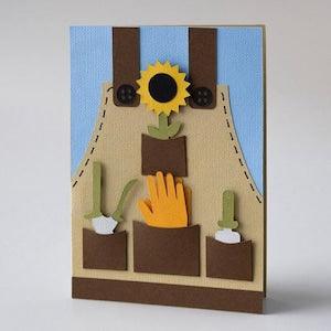 Gardening Apron Card | Card for Plant Lover | Gardener card | Card for botanist | Card for horticulturalist | Florist birthday invitation