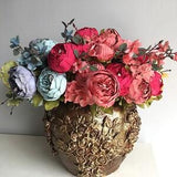 Vintage Artificial Peony Silk Flowers Bouquet Home Wedding Decoration
