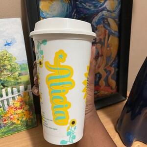 Sunflower, Personalized Starbucks Cup, Personalized Tumbler, Reusable Cup, Custom Tumbler, Gift for her, Personalized Gifts, Cute, Cup
