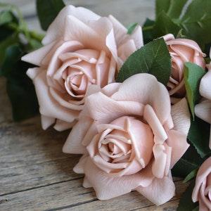 35" Dusty Rose Beige Real Touch Faux Roses, DIY Florals Supply | Wedding/Home/Kitchen Decoration | Gifts, DIY Bouquets/Centerpiece