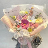 Handmade Tulip Rose Mix Bouquet,Crochet Flowers Bouquet, Knitted Bouquet,Gift For Her, Calla lily Bouquet,Valentine's Day Gift