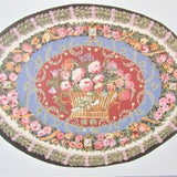French Rose Basket Needlepoint Tapestry Pattern/ Traditional needlework rug pattern picture of