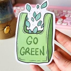 Go Green Reusable Bag Vinyl Sticker / Decal
