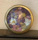 Pressed Flowers In Gold Frame Gem Shaped Glass Wall Hanging Art Decor
