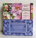 La Saponeria ~ Peony Blossom & Lavender Scented Soap 10.5 oz Each