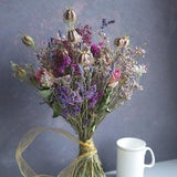Dry flowers bouquet Blue and Lilac, Buttonhole Bridesmaid bouquet Flowergirl Posy Wedding flower bridal large bouquet grown in UK