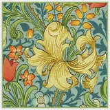 William Morris's Aqua Golden Lily Detail Design Counted Cross Stitch Pattern