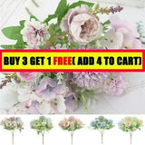 Silk Peony Artificial Fake Flowers Bunch Wedding Bouquets Centerpiece Faux Decor