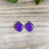 Purple Orchid Stud Earrings, Vanda Orchid Flower Jewelry, Tropical Earring, Resin Flower, Floral Stud Earring, Vanda Princess Mikasa Blue