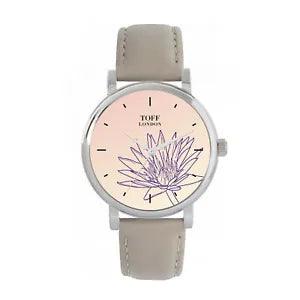 Toff London TLWS-89294 Ladies Purple Water Lilies Flower Watch
