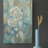 FROZEN ORCHIDS Mixed Media artwork with glitter on canvas 40cmx60cm - artist Christiane Schwarz