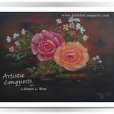 Pink and Orange Fantasy Rose Bouquet Fine Art Print / Floral Still Life Art / Flower Art Print / Birthday Gift for Wife - 11x14"