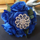 Blue Bridal Bouquet - Wedding Bouquet - Blue Roses - Fake Wedding Bouquet