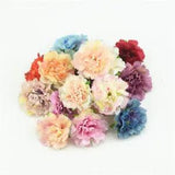 50pcs 4.5cm Artificial Silk Flowers Fall Vivid Peony Fake Leaf Wedding Home...