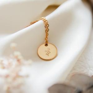 Tiny Flower Necklace | Dainty Floral Necklace | Hand Stamped Tulip Layering Necklace | Minimal Small Flower Choker | Jewelry Gift for Her