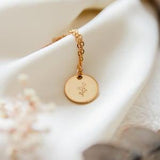 Tiny Flower Necklace | Dainty Floral Necklace | Hand Stamped Tulip Layering Necklace | Minimal Small Flower Choker | Jewelry Gift for Her