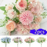1 or 2 Silk Peony Artificial Fake Flowers Bunch Bouquet Home Wedding Party Decor