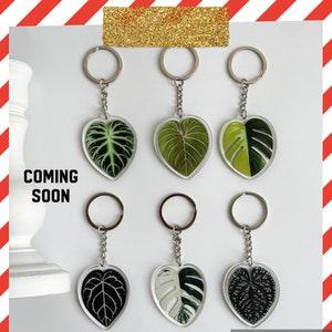 Monstera Deliciosa Leaf Keychain- Tropical Foliage Keychain- Monstera Keychain Stand- Plant Keychain- Keychain Accessories