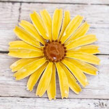 Vintage Beautiful Sunflower Gold Tone Large Brooch - CB4