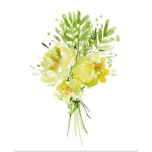 Bouquet with Peony I Poster Art Print, Peony Home Decor