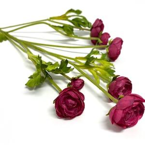 Magenta Fuchsia Purple Artificial Ranunculus Spray - Ranunculus Stems, Flower Spray, Wedding, Millinery, Flower Crown, Hair Accessories