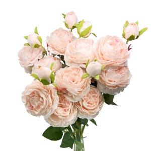 Set of 3 Artificial Peony Flower Stems for Stunning Home Decor
