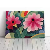 Cute Abstract Carnation Flowers Canvas Print Wall Art Framed Picture Large