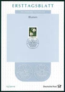 GERMANY FDS ETB 2010/15 FLOWERS LILY OF THE VALLEY FIRST DAY SHEET