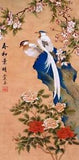 ORIENTAL ASIAN FINE ART CHINESE WATERCOLOR PAINTING-Happy birds&Peony flowers